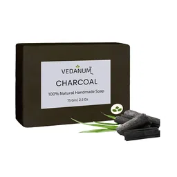 VEDANUM Set of 3 Charcoal Natural Handmade Soap for Exfoliation - 75 g each image 2