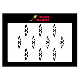 Comet Busters 10 Pcs Reusable Designer Bindis - Black-27