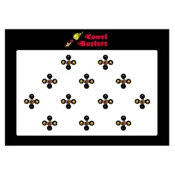 Comet Busters 12 Pcs Embellished Reusable Designer Bindis - Black & Gold-Toned-6