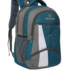 URBAN CARRIER Unisex Grey & Blue Colourblocked Backpack-18