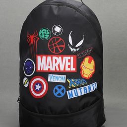 Bewakoof Unisex Black & Red Graphic Printed Backpack image 1