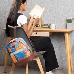 ZOUK Women Abstract Printed Backpack-34