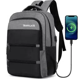 TRAVALATE Unisex Backpack with USB Charging Port-image-12