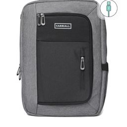 CARRIALL Unisex Grey & Black Colourblocked Minch Laptop Backpack-24
