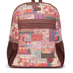 ZOUK Women Printed Vegan Leather Laptop Backpack-27