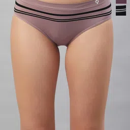C9 AIRWEAR Pack Of 3 Mid-Rise Striped Seamless Bikini Briefs-image-79