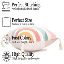 STITCHNEST White & Red Embroidered Rectangle Cushion Covers image 2