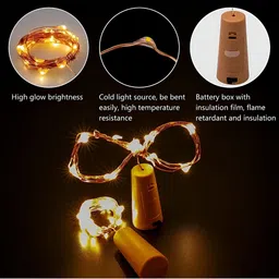 ENORMITY 4-Pcs Yellow & White Rice Shape Bulb String Lights image 2