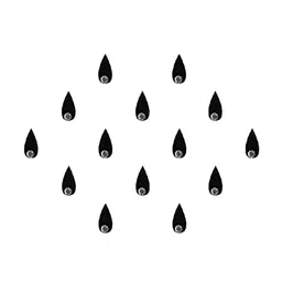 Comet Busters 14 Pcs Embellished Reusable Designer Bindis - Black image 2