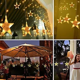 ENORMITY Yellow & White Star Shape String Lights image 3