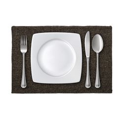 Kuber Industries Set of 6 Black Solid Jute Table Placemats image 5