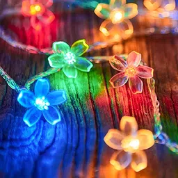 ENORMITY Green & Blue Flower Shape Bulb String Lights image 4