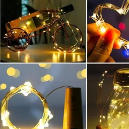 ENORMITY 4-Pcs Yellow & White Rice Shape Bulb String Lights image 4