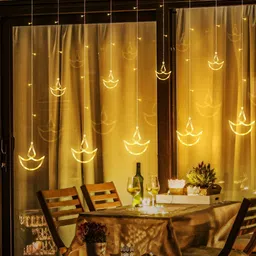 ENORMITY  Yellow Diya Shaped  LED String Lights image 5