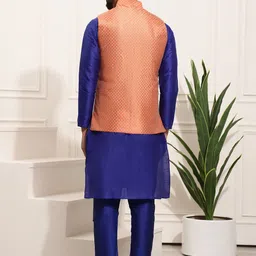 SOJANYA Mandarin Collar Regular Kurta & Churidar With Nehru Jacket image 5
