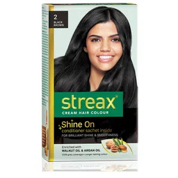 Streax 100% Grey Coverage & No Ammonia Cream Hair Colour 120ml - Black Brown 2-14