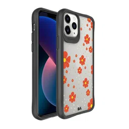 DailyObjects Black & Orange Floral Printed iPhone 11 Pro Phone Back Case-45
