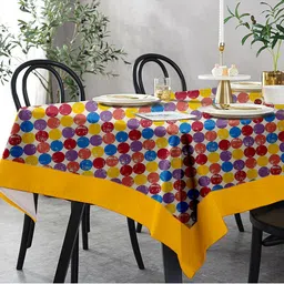 Lushomes Multicoloured Printed 8 Seater Table Cloth image 1