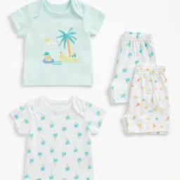 mothercare Kids Pack Of 2 Printed T-shirt With Shorts-image-61