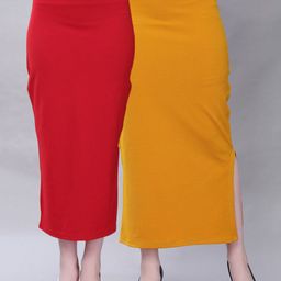 Selvia Pack Of 2 Mid-Rise Saree Shapewear with Side Slit-image-75