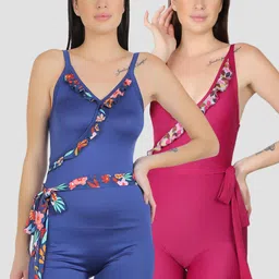 N-Gal Women Pack Of 2 Printed Padded Legsuit Swimwear-image-54