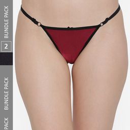 N-Gal Women Pack Of 2  Anti-Odour Adjustable Waist Band Low Rise Thongs-picture-22