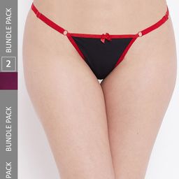 N-Gal Pack Of 2 Low-Rise Anti-Odour Thong Briefs-image-83