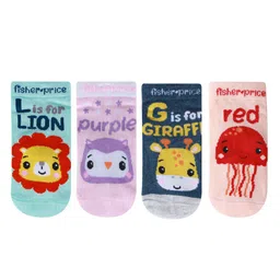Bonjour Kids Pack Of 4 Assorted Calf Length Socks-image-49