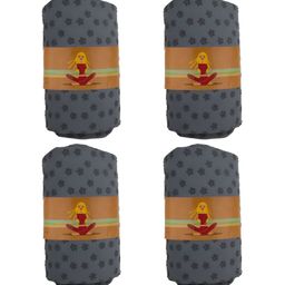 Black gold Grey 4 Pieces Printed Floral Printed Microfiber 450 GSM Yoga Mat Towels-image-115