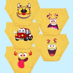NUSYL Boys Pack Of 5 Graphic Printed Cotton Basic Briefs NUBCBRFPO5.0042-11