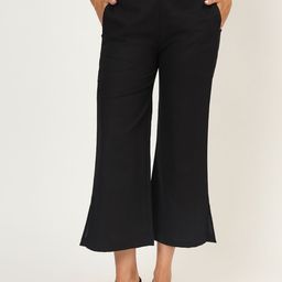 CHARMGAL Women Straight Fit Linen Cropped Culottes Trouser-image-55