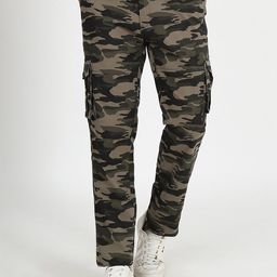 JADE BLUE Men Printed Cotton Slim Fit Mid Rise Cargo Style Track Pants-image-15