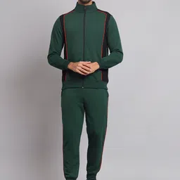 GLITO Colorblocked Front Zipper Mock Collar Tracksuits-picture-6