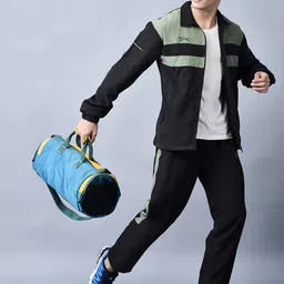 Shiv Naresh Colorblocked Mock-Collar Jacket & Track Pant image 4