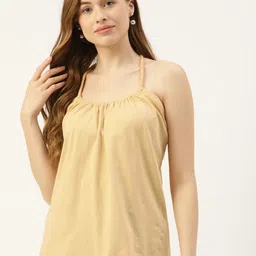 BRINNS Women Beige Solid Styled Back Top-picture-37