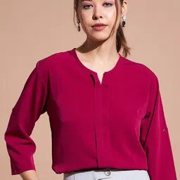 DressBerry Round Neck Three-Quarter Sleeves Top-picture-40