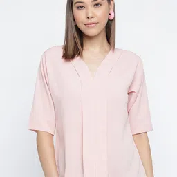 Mayra V-Neck Extended Sleeves Shirt Style Top-image-60
