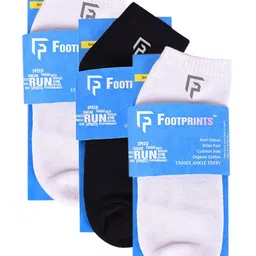 FOOTPRINTS Unisex Pack of 3 Solid Cotton Ankle-Length Socks-19
