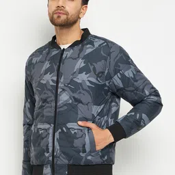 PERFKT-U Camouflage Printed Mock Collar Reversible Padded Jacket image 3