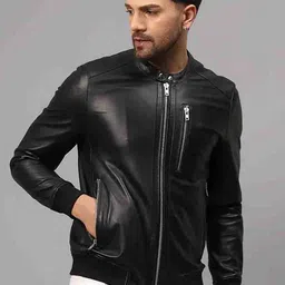 Saint G Water Resistant Leather Biker Jacket-picture-36