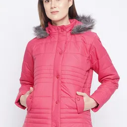 Adobe Women Pink Lightweight Parka Jacket-image-46