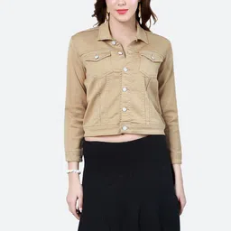 FCK-3 Women Lightweight Crop Denim Jacket-image-38