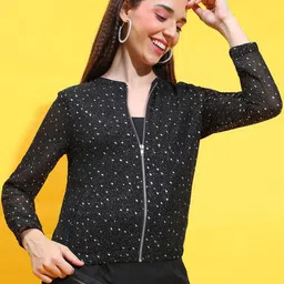 Oxolloxo Women Lightweight Crop Tailored Jacket-image-46
