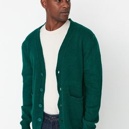 Trendyol Men Green Acrylic Cardigan Sweater-image-90