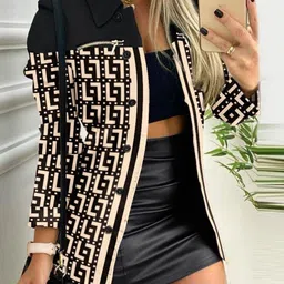 StyleCast Khaki Longline Tailored Jacket-image-51