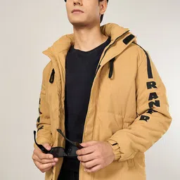 Urban Ranger by pantaloons Men Hooded Typography Printed Casual Padded Jacket-39