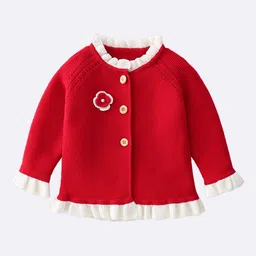 StyleCast Girls Red Self Design Insulator Cotton Tailored Jacket-image-86