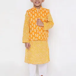 KID1 Boys Striped Regular Pure Cotton Kurta With Pyjamas-image-65