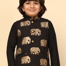 KISAH Boys Printed Nehru Jackets-47