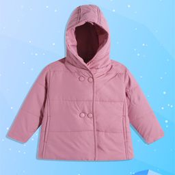 Miss & Chief Infant Girls Mauve Solid Hooded Padded Jacket-picture-39